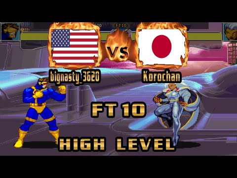 X-Men: Children of the Atom- bignasty_3620 (USA) VS (JPN) Korochan [xmcota] [Fightcade/FT10/Rematch]