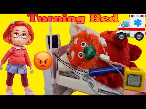 Disney Pixar Turning Red Mei doll goes to the Hospital in an Ambulance