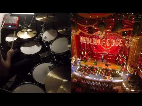 GMA Moulin Rouge Broadway Split Screen with live drummer Jared Schonig