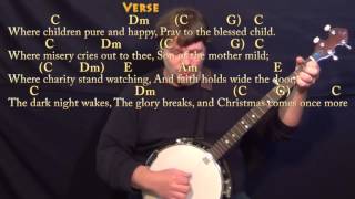 O Little Town of Bethlehem (Christmas) Banjo Cover Lesson in C - Chords/Lyrics