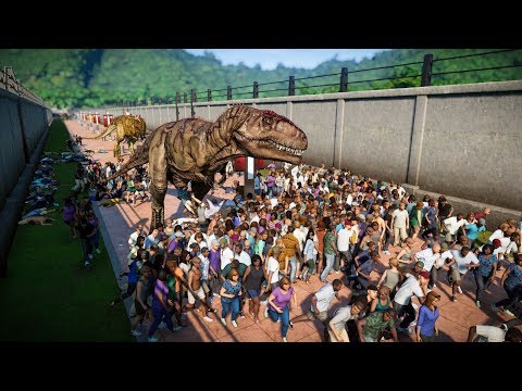 50 Giganotosaurus Breakout and Kills 2000 PEOPLE - Jurassic World Evolution