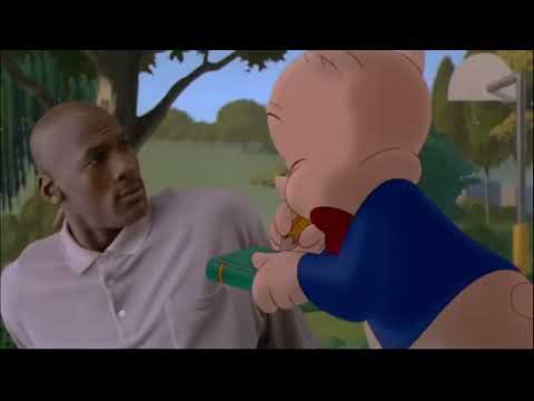 Official 1996 Space Jam trailer frame with Michael Jordan and Bugs Bunny back-to-back
