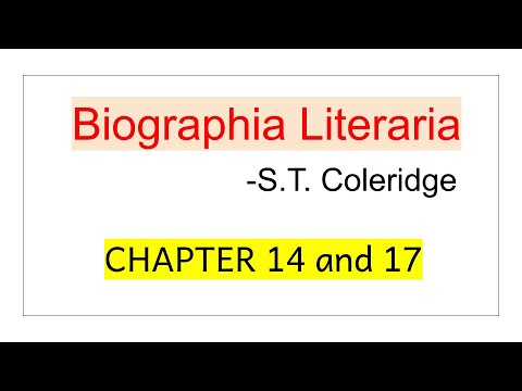 BIOGRAPHIA LITERARIA BY S.T. COLERIDGE | CHAPTER 14 & 17 SUMMARY | PGTRB ENGLISH