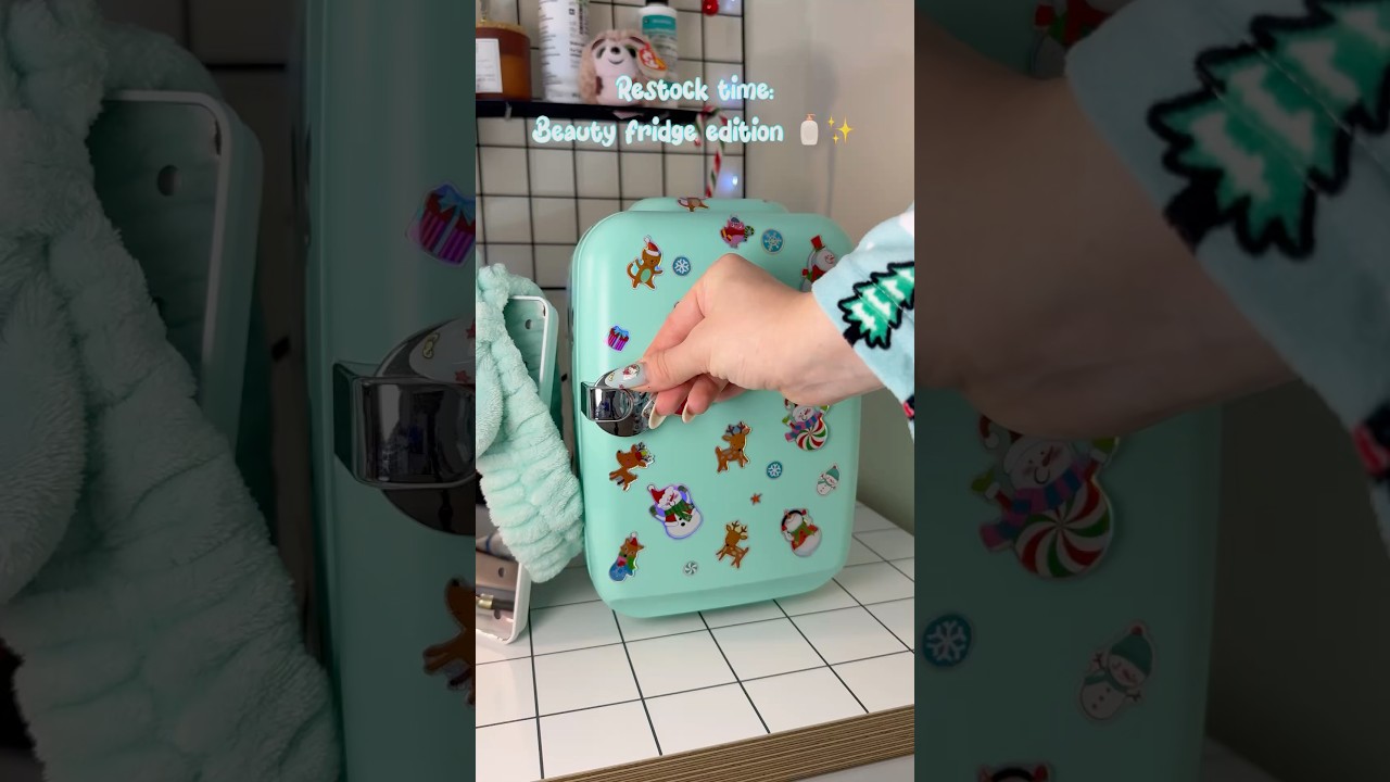 Restocking My Beauty Fridge 🧴✨ | ASMR Skincare Vibes