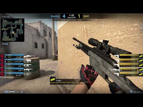 CS:GO POV Demo Na'Vi S1mple (25/13) vs Gambit (de_dust2)