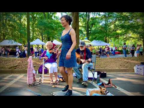 Lost Girl - Miss Moonshine Buck-dancing with Jan Smith (fiddler) and Scott (guitarist). Mr B dog