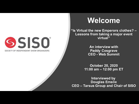 SISO Webinar - Interview with Paddy Cosgrave, CEO - Web Summit