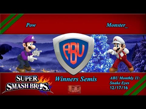 ABU 11: Monster_ (Mario) vs. Pow (Luigi) - SSB4 Singles Winners Semis