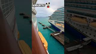 Who won that battle? #disneycruise #hornbattle #disneytreasure