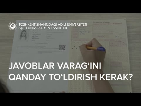 Жавоблар варағини қандай тўлдириш керак? | Admission 2021/22