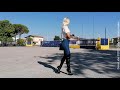 DANA LABO WALKING IN LEATHER BLACK BOOTS OVERKNEE HIGH HEELS AND LEGGINGS JEANS