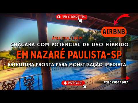 🌄Chácara em NAZARÉ PAULISTA–SP | 1.300m² | Vista Panorâmica | Investimento para locação de temporada