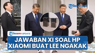 Momen Lucu saat Xi Jinping Hadiahi Presiden Korsel Ponsel Xiaomi, Lee Jae Myung sampai Tertawa Lepas