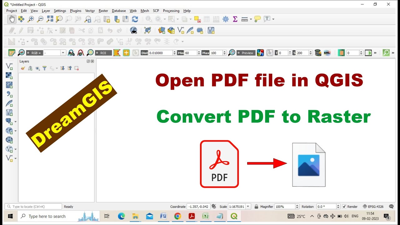 How to open PDF format map in QGIS and convert to Raster file