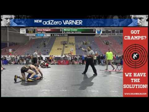 1323 Junior 132 Mat 3 Sebas Swiggum Apple Valley vs Michael Crocker St  James Tiger Wrestling ssrbjl