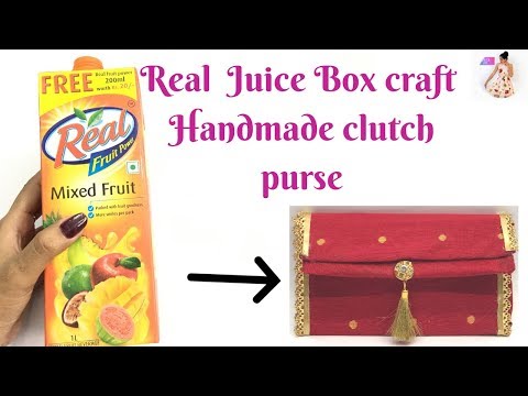 How to reuse Real juice tetra pack | clutch purse made from tetra pack | Tetra purse with lock Video