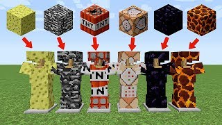 MAS DE 200 ARMADURAS DE CUALQUIER BLOQUE | MINECRAFT MODS
