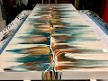 Acrylic Swipe on extra large canvas. Wonderful colors. Playing with my Paints!
