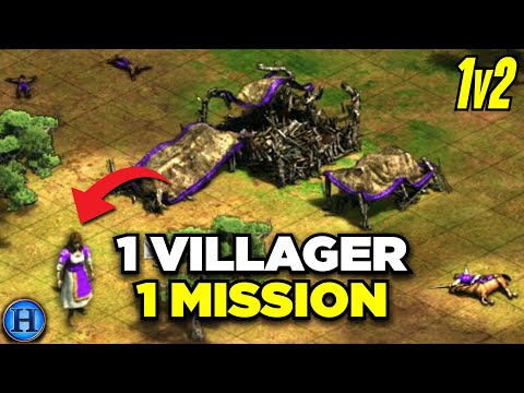 I Deleted Everything Except 1 Villager vs 2 Beginners | AoE2