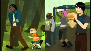 2D cartoon teaches children and adults how to be safe around dogs