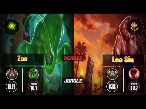 Challenger ZAC [Aftershock] (Jungle) VS  LEE SIN - Challenger KR Patch 10.7