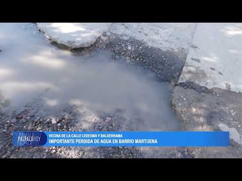 Importante pérdida de agua en el barrio Martijena de Palpalá