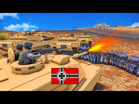 GERMAN MILITARY Base Againts 1 MILLION ZOMBIES | Ultimate Epic Battle Simulator 2 UEBS 2