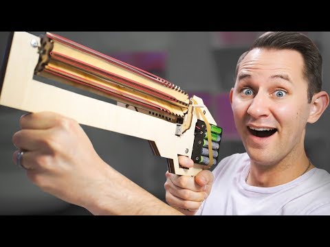 Rubber Band Machine Gun? | 10 Strange Projectile Weapons Video