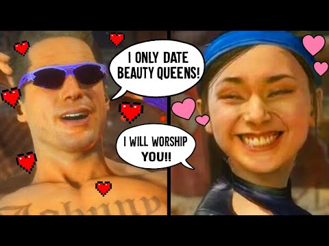 MK11 - JOHNNY CAGE FLIRTY INTROS Vs All Female Kombatants [UPDATED] - Mortal Kombat 11 DLC Intros