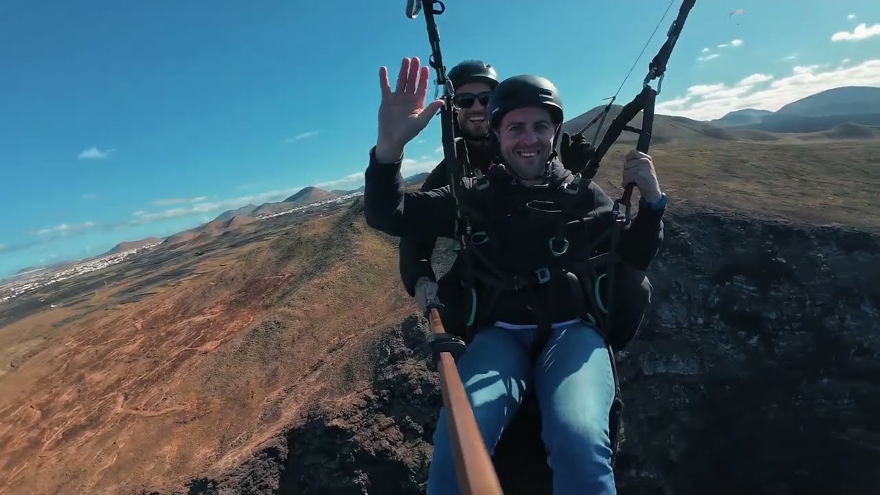 Flying over Lanzarote — Paragliding Adventure in the Canary Islands