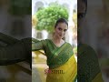 Siril Woven Printed Daily Wear Brasso Saree Yellow Dark Green