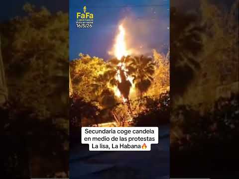 🔥 Secundaria coge candela en medio de las protestas, La lisa, La Habana🔥#eeuu #news #cuba