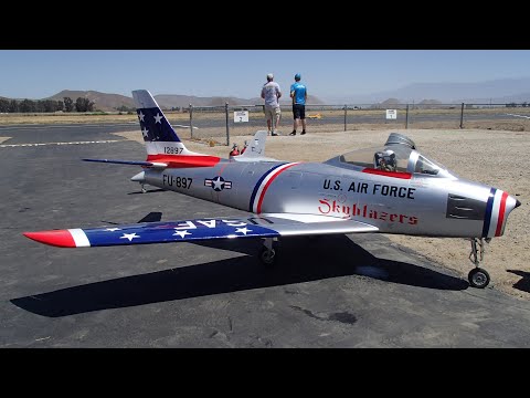 Global AeroJet F-86F 2.3M (1/5 Scale) Turbine Jet w/Swiwin 140 at Hemet Jet Rally, 2021