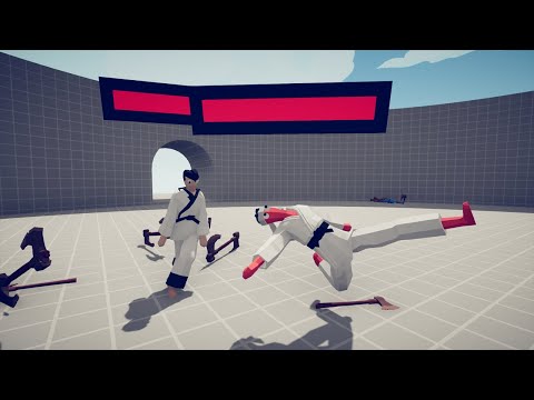 TAEKWONDO CHAMPION & ONE KICK KEVIN vs HEROS - TABS - Totally Accurate Battle Simulator