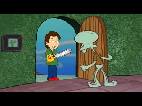 Boris trying to get the pizza from Squidward door edition
