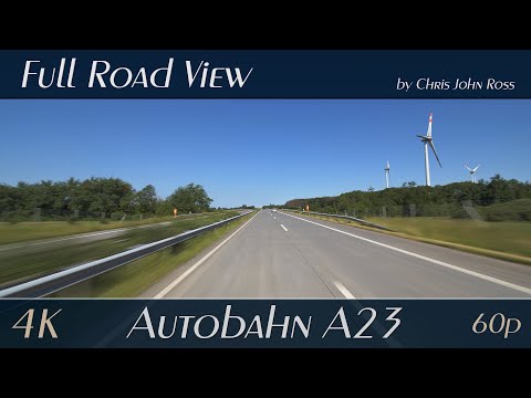 Autobahn (A23), Germany: Rastplatz Kaaksburg - Schenefeld/Wacken - 4K (2160p/60p) Ultra HD