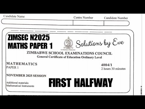 Zimsec November 2025, Maths Paper 1 #1 to #15