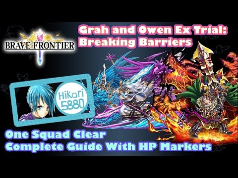Brave Frontier Grah & Owen EX Trial: Breaking Barriers | 1 Squad Clear Full Guide (With HP Markers)