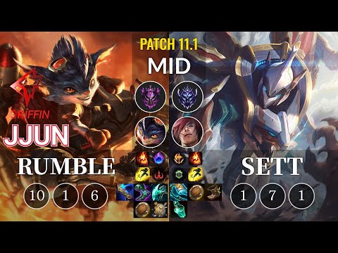 GRF jjun Rumble vs Sett Mid - KR Patch 11.1