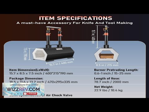 VEVOR Propane Forge Portable Double Burner Tool and Knife Making Large Capacity