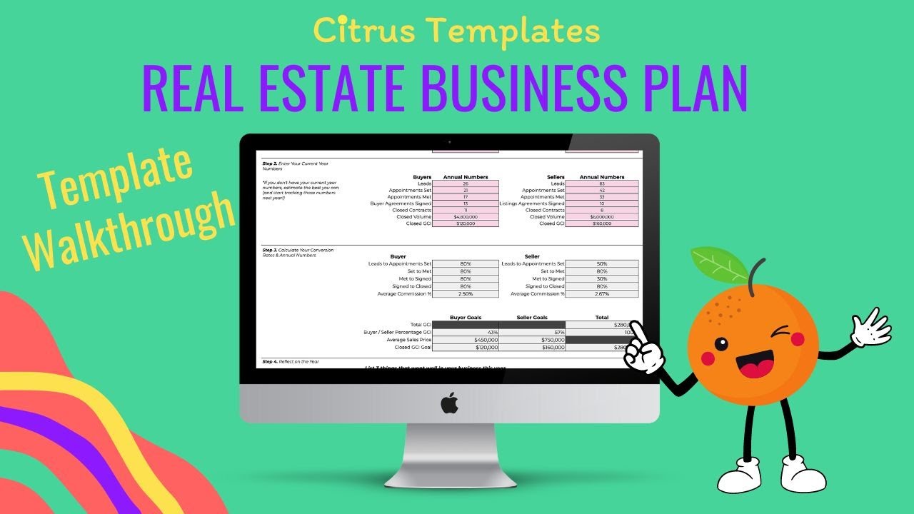 Real Estate Business Plan Template Overview (2022RES007)