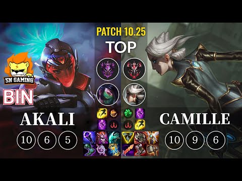 SN Bin Akali vs Camille Top - KR Patch 10.25