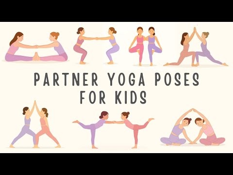 Partner Yoga Poses For Kids. Yoga for children with friends.