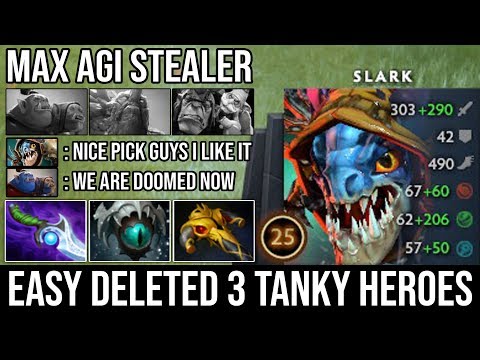 How to Counter Tanky Heroes with Slark | INSANE Max Agi Steal Deleted Everyone No Blink No SB DotA 2