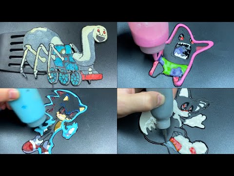Scary Characters Pancake Art - Thomas Spider, Sonic.EXE, Patrick.EXE, tails.EXE