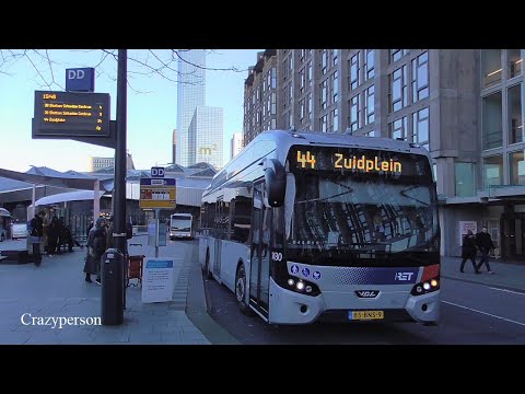 Nieuwe Elektrische Bus Vertrek Rotterdam CS naar Zuidplein, Lijn 44