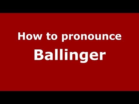 How to pronounce Ballinger (French/France) - PronounceNames.com