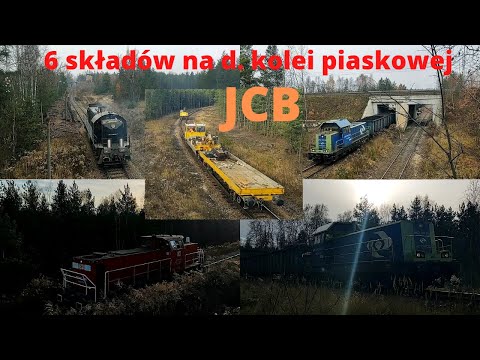 Sosnowiec Jęzor JCB d. kolej piaskowa (6 składów w tym ciekawa sytuacja)