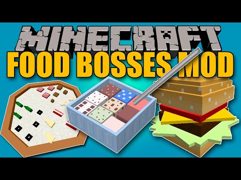 MINECRAFT BUT FOOD KILLS YOU!!!  (DIABETIC Bosses) Food bosses mod 1.16.4 Review ENGLISH