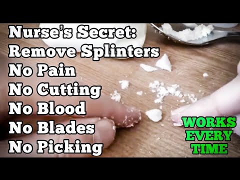 The Secret: How To Remove Finger, Hand, Toe, Splinter without Pain. No Cutting Blood Picking Needle